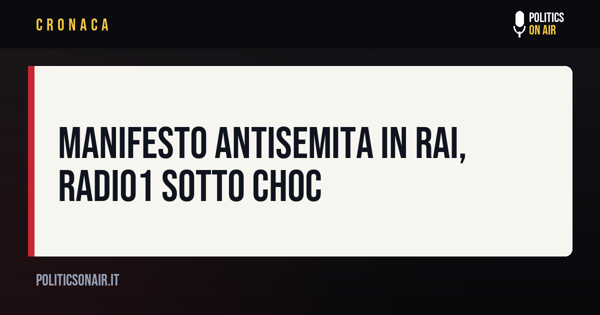 Manifesto antisemita in Rai, Radio1 sotto choc