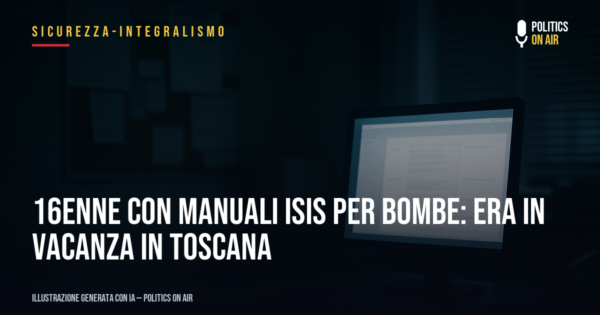 16enne arrestato per terrorismo: in carcere, non più ai domiciliari