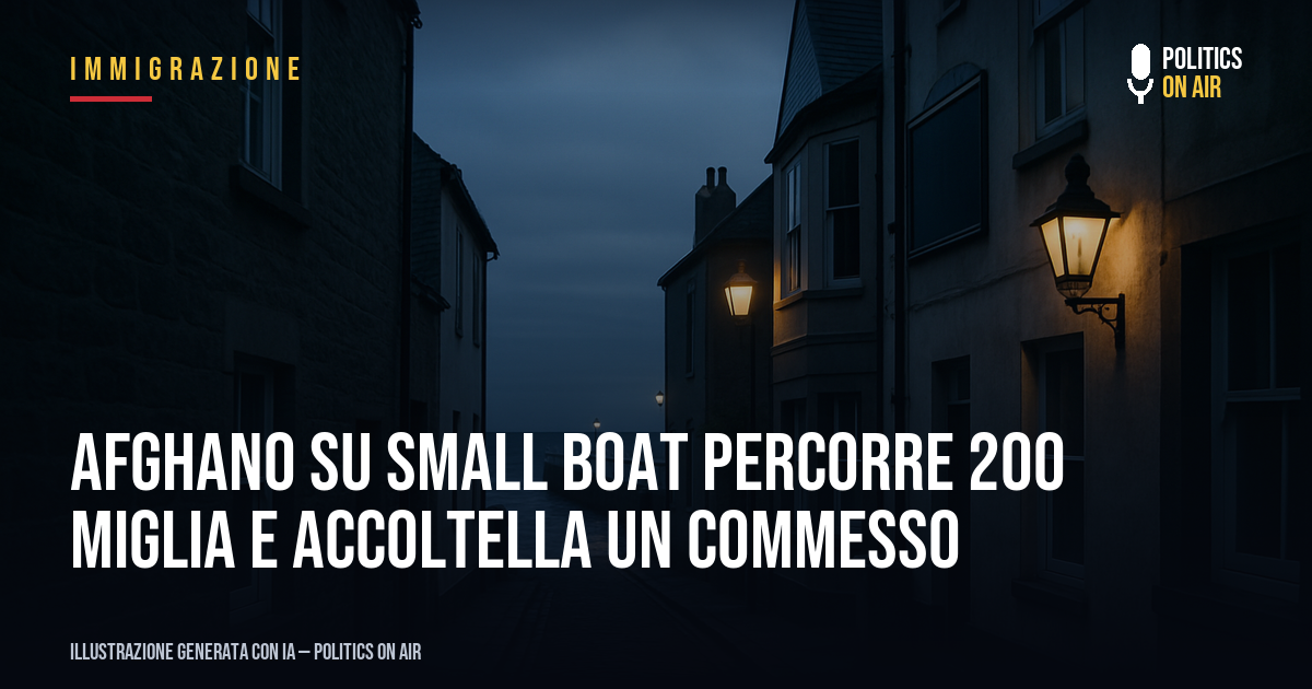 Afghano su small boat percorre 200 miglia e accoltella un commesso