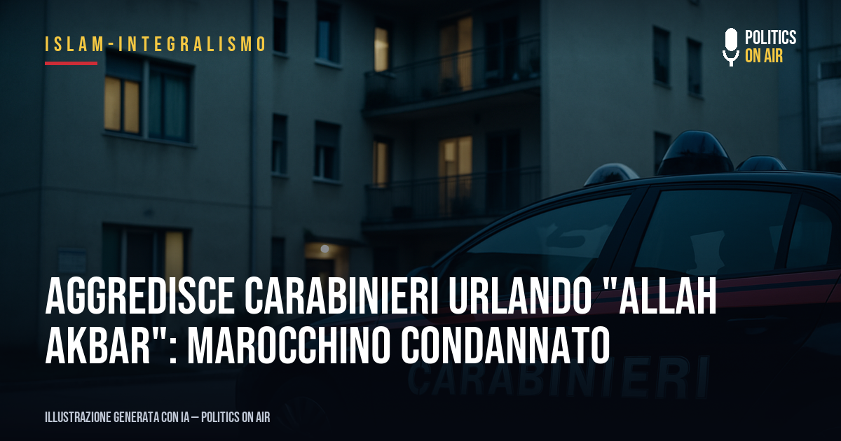 Aggredisce carabinieri urlando “Allah Akbar”: marocchino condannato