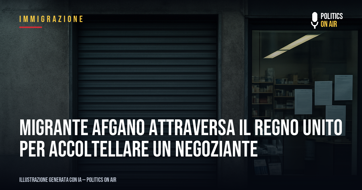 Migrante afgano attraversa il Regno Unito per accoltellare un negoziante