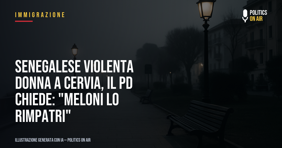 Senegalese violenta donna a Cervia, il PD chiede: “Meloni lo rimpatri”