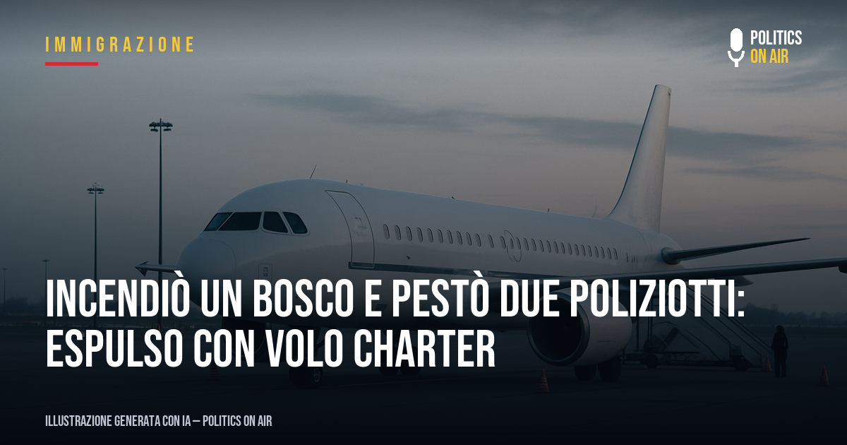 Incendiò un bosco e pestò due poliziotti: espulso con volo charter