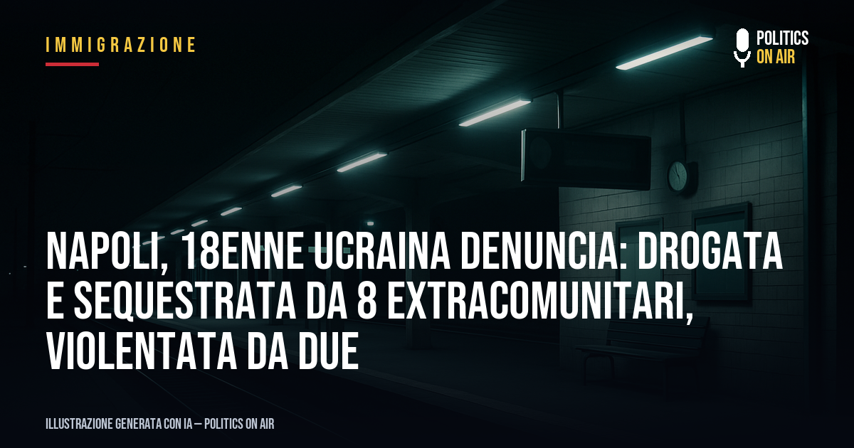 Napoli, 18enne ucraina denuncia: drogata e sequestrata da 8 extracomunitari, violentata da due