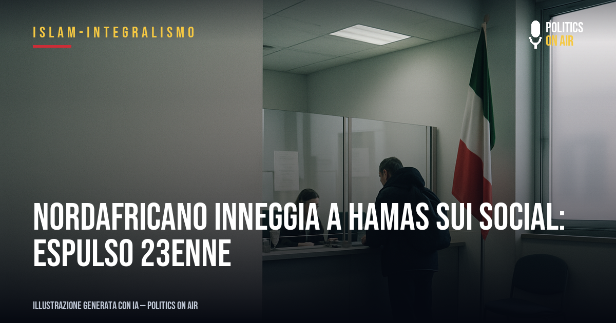 Nordafricano inneggia a Hamas sui social: espulso 23enne