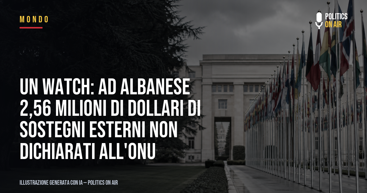 UN Watch: ad Albanese 2,56 milioni di dollari di sostegni esterni non dichiarati all’Onu